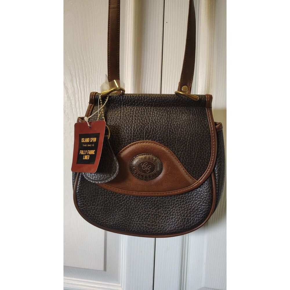 Vintage Island Spun Classic Collection Crossbody Saddle Bag Two-Tone Pebble NWT